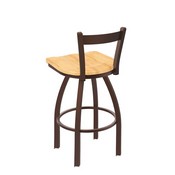 821 Catalina Low Back Swivel Stool with Bronze Finish and Natural Maple Seat, AGS-82125BZNatMpl