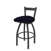 821 Catalina Low Back Swivel Stool with Pewter Finish and Canter Twilight Seat, AGS-82125PW002