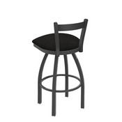 821 Catalina Low Back Swivel Stool with Pewter Finish and Canter Espresso Seat, AGS-82125PW003
