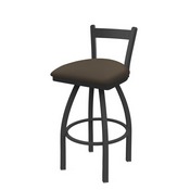 821 Catalina Low Back Swivel Stool with Pewter Finish and Canter Earth Seat, AGS-82125PW006