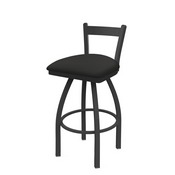 821 Catalina Low Back Swivel Stool with Pewter Finish and Canter Iron Seat, AGS-82125PW008