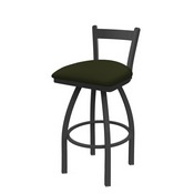 821 Catalina Low Back Swivel Stool with Pewter Finish and Canter Pine Seat, AGS-82125PW010