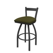 821 Catalina Low Back Swivel Stool with Pewter Finish and Graph Parrot Seat, AGS-82125PW015