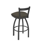 821 Catalina Low Back Swivel Stool with Pewter Finish and Graph Chalice Seat, AGS-82125PW019