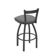 821 Catalina Low Back Swivel Stool with Pewter Finish and Graph Alpine Seat, AGS-82125PW020