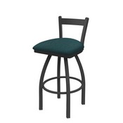 821 Catalina Low Back Swivel Stool with Pewter Finish and Graph Tidal Seat, AGS-82125PW022