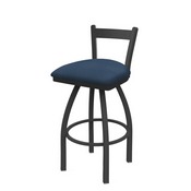 821 Catalina Low Back Swivel Stool with Pewter Finish and Rein Bay Seat, AGS-82125PW024