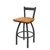 821 Catalina Low Back Swivel Stool with Pewter Finish and Medium Maple Seat, AGS-82125PWMedMpl