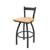 821 Catalina Low Back Swivel Stool with Pewter Finish and Natural Maple Seat, AGS-82125PWNatMpl