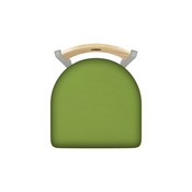 830 Voltaire Swivel Stool with Anodized Nickel Finish, Natural Back and Canter Kiwi Green Seat, AGS-83025ANNatMplB009