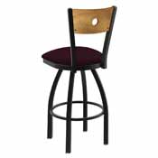 830 Voltaire 36" Swivel Counter Stool with Black Wrinkle Finish, Medium Back, and Canter Bordeaux Seat, 83036BWMedMplB005