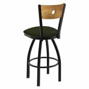 830 Voltaire 36" Swivel Counter Stool with Black Wrinkle Finish, Medium Back, and Canter Pine Seat, 83036BWMedMplB010