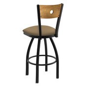 830 Voltaire 36" Swivel Counter Stool with Black Wrinkle Finish, Medium Back, and Canter Sand Seat, 83036BWMedMplB013