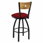 830 Voltaire 36" Swivel Counter Stool with Black Wrinkle Finish, Medium Back, and Graph Ruby Seat, 83036BWMedMplB016