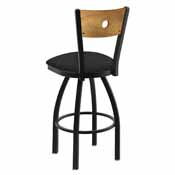 830 Voltaire 36" Swivel Counter Stool with Black Wrinkle Finish, Medium Back, and Graph Coal Seat, 83036BWMedMplB018
