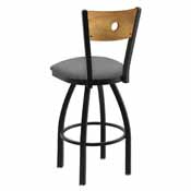 830 Voltaire Swivel Stool with Black Wrinkle Finish, Medium Back and Graph Alpine Seat, AGS-83025BWMedMplB020
