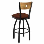 830 Voltaire 36" Swivel Counter Stool with Black Wrinkle Finish, Medium Back, and Rein Adobe Seat, 83036BWMedMplB023