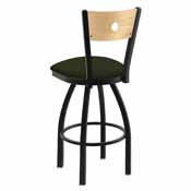 830 Voltaire 36" Swivel Counter Stool with Black Wrinkle Finish, Natural Back, and Canter Pine Seat, 83036BWNatMplB010