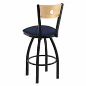 830 Voltaire 36" Swivel Counter Stool with Black Wrinkle Finish, Natural Back, and Graph Anchor Seat, 83036BWNatMplB014