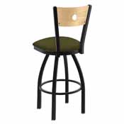 830 Voltaire Swivel Stool with Black Wrinkle Finish, Natural Back and Graph Parrot Seat, AGS-83025BWNatMplB015