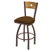 830 Voltaire Swivel Stool with Bronze Finish, Medium Back and Canter Thatch Seat, AGS-83025BZMedMplB001