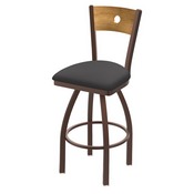 830 Voltaire Swivel Stool with Bronze Finish, Medium Back and Canter Storm Seat, AGS-83025BZMedMplB004