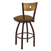 830 Voltaire Swivel Stool with Bronze Finish, Medium Back and Canter Saddle Seat, AGS-83025BZMedMplB012