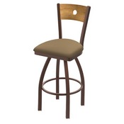 830 Voltaire Swivel Stool with Bronze Finish, Medium Back and Canter Sand Seat, AGS-83025BZMedMplB013