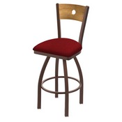 830 Voltaire Swivel Stool with Bronze Finish, Medium Back and Graph Ruby Seat, AGS-83025BZMedMplB016