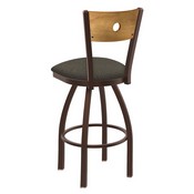 830 Voltaire Swivel Stool with Bronze Finish, Medium Back and Graph Chalice Seat, AGS-83025BZMedMplB019