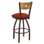 830 Voltaire Swivel Stool with Bronze Finish, Medium Back and Graph Poppy Seat, AGS-83025BZMedMplB021