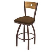 830 Voltaire Swivel Stool with Bronze Finish, Medium Back and Rein Thatch Seat, AGS-83025BZMedMplB026