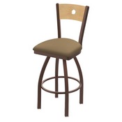 830 Voltaire Swivel Stool with Bronze Finish, Natural Back and Canter Sand Seat, AGS-83025BZNatMplB013