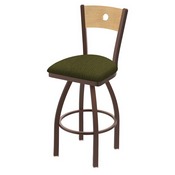 830 Voltaire Swivel Stool with Bronze Finish, Natural Back and Graph Parrot Seat, AGS-83025BZNatMplB015