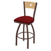 830 Voltaire Swivel Stool with Bronze Finish, Natural Back and Graph Ruby Seat, AGS-83025BZNatMplB016