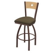 830 Voltaire Swivel Stool with Bronze Finish, Natural Back and Graph Cork Seat, AGS-83025BZNatMplB017
