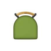 830 Voltaire Swivel Stool with Pewter Finish, Medium Back and Canter Kiwi Green Seat, AGS-83025PWMedMplB009