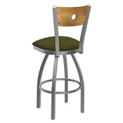 830 Voltaire Swivel Counter Stool with Stainless Finish, Medium Back, and Graph Parrot Seat, AGS-83025SSMedMplB015