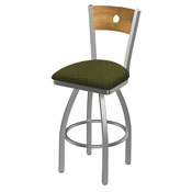 830 Voltaire Swivel Counter Stool with Stainless Finish, Medium Back, and Graph Parrot Seat, AGS-83025SSMedMplB015