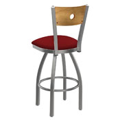 830 Voltaire Swivel Counter Stool with Stainless Finish, Medium Back, and Graph Ruby Seat, AGS-83025SSMedMplB016