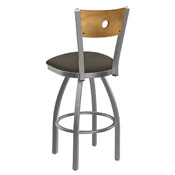 830 Voltaire Swivel Counter Stool with Stainless Finish, Medium Back, and Graph Chalice Seat, AGS-83025SSMedMplB019