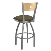 830 Voltaire Swivel Counter Stool with Stainless Finish, Natural Back, and Graph Cork Seat, AGS-83025SSNatMplB017