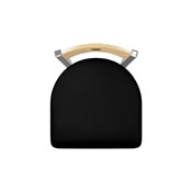 830 Voltaire Swivel Counter Stool with Stainless Finish, Natural Back, and Black Vinyl Seat, AGS-83025SSNatMplBBlkVinyl