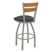 832 Thor Swivel Stool with Anodized Nickel Finish, Medium Back and Canter Storm Seat, AGS-83225ANMedMpl004