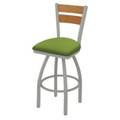 832 Thor Swivel Stool with Anodized Nickel Finish, Medium Back and Canter Kiwi Green Seat, AGS-83225ANMedMpl009