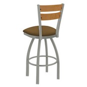 832 Thor Swivel Stool with Anodized Nickel Finish, Medium Back and Canter Saddle Seat, AGS-83225ANMedMpl012