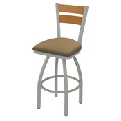 832 Thor Swivel Stool with Anodized Nickel Finish, Medium Back and Canter Sand Seat, AGS-83225ANMedMpl013
