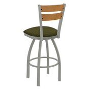 832 Thor Swivel Stool with Anodized Nickel Finish, Medium Back and Graph Parrot Seat, AGS-83225ANMedMpl015