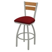 832 Thor Swivel Stool with Anodized Nickel Finish, Medium Back and Graph Ruby Seat, AGS-83225ANMedMpl016