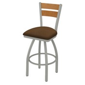 832 Thor Swivel Stool with Anodized Nickel Finish, Medium Back and Rein Thatch Seat, AGS-83225ANMedMpl026